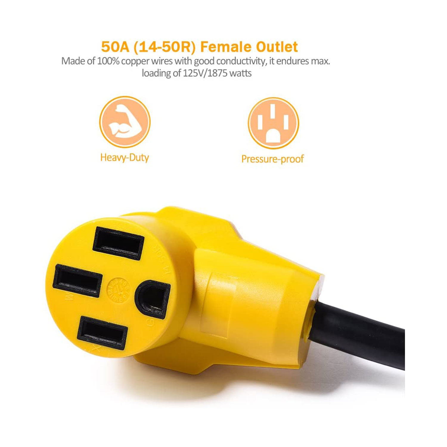 SnowyFox RV 15Amp to 50Amp Adapter - 15Male - Imagen 5